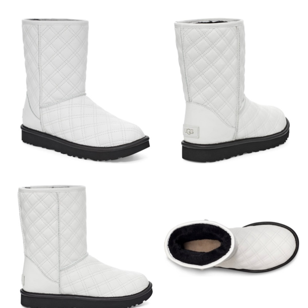 UGG, boots, quilted, beautiful, white/black.
